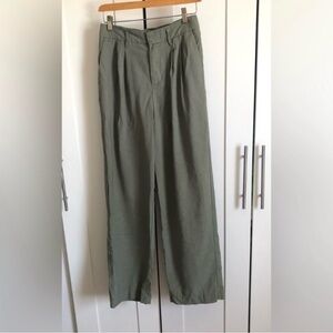 A New Day Women’s High Rise Regular Fit Pleat-Front Lightweight in Olive Green